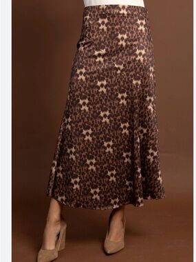Pinch Brown Animal-Print Maxi Skirt